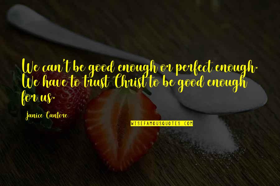 Trust Good Quotes By Janice Cantore: We can't be good enough or perfect enough.