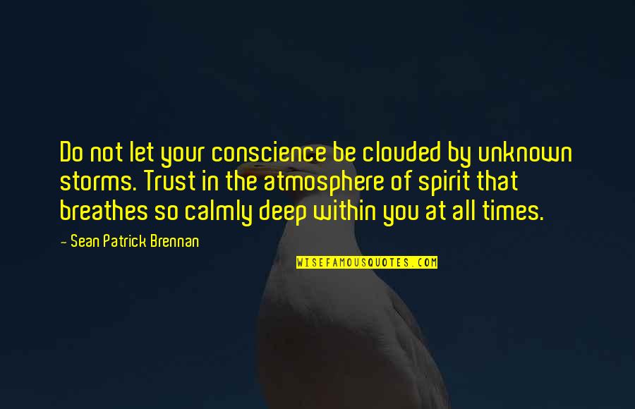 Trust In The Unknown Quotes By Sean Patrick Brennan: Do not let your conscience be clouded by