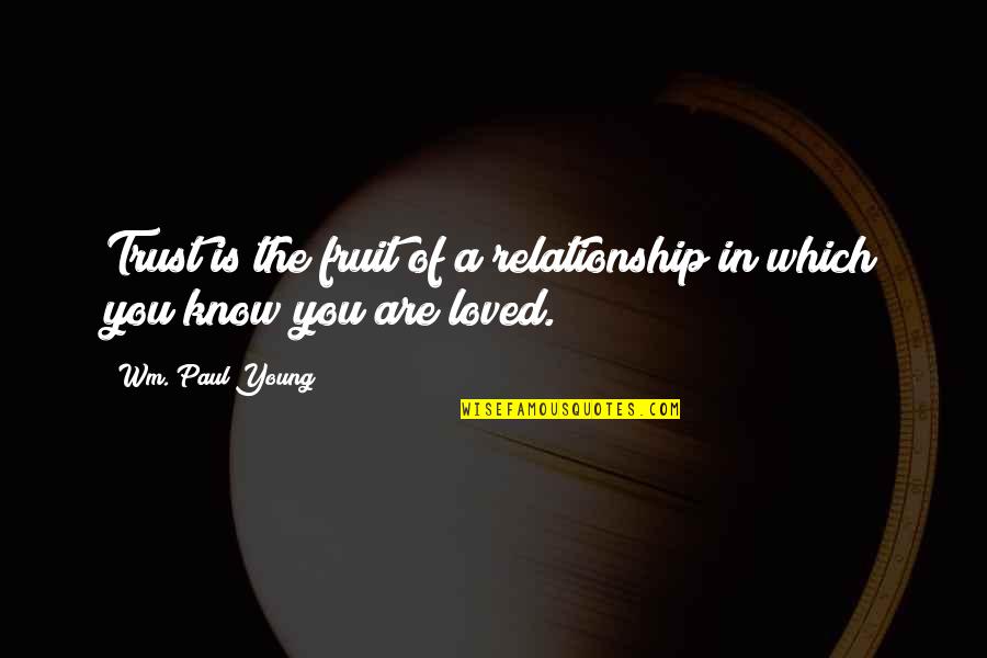 Trust In You Quotes By Wm. Paul Young: Trust is the fruit of a relationship in