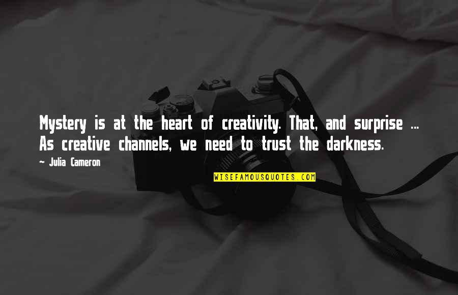 Trust In Your Heart Quotes By Julia Cameron: Mystery is at the heart of creativity. That, Trust In Your Heart Quotes By Julia Cameron: Mystery is at the heart of creativity. That,