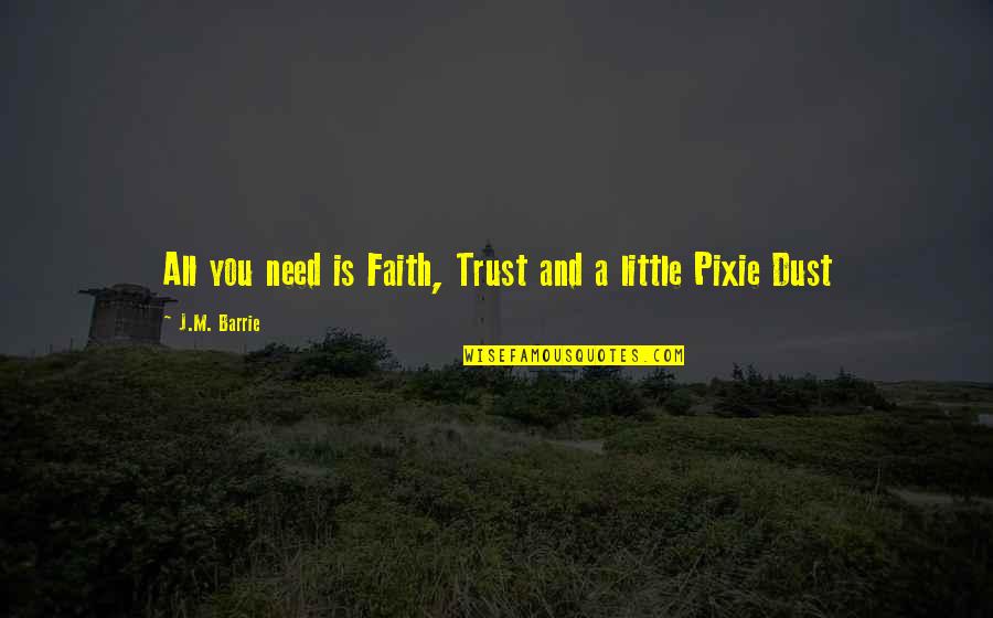 Trust Inspirational Quotes By J.M. Barrie: All you need is Faith, Trust and a