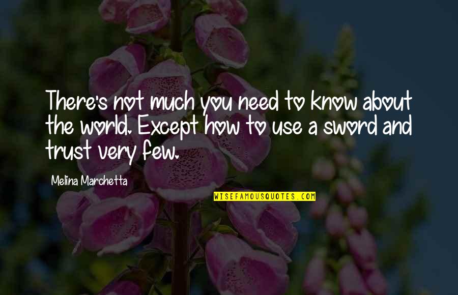 Trust Only A Few Quotes By Melina Marchetta: There's not much you need to know about