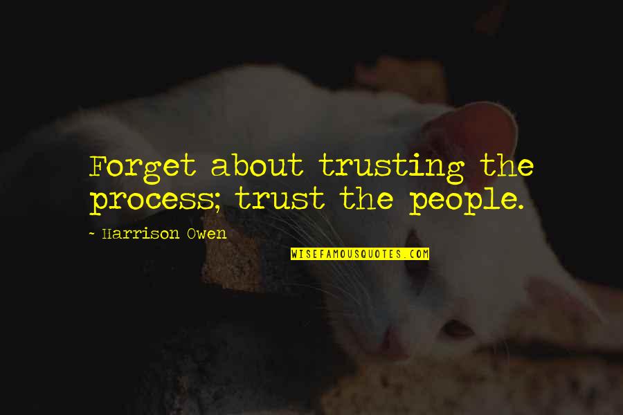 Trust The Process Quotes By Harrison Owen: Forget about trusting the process; trust the people.