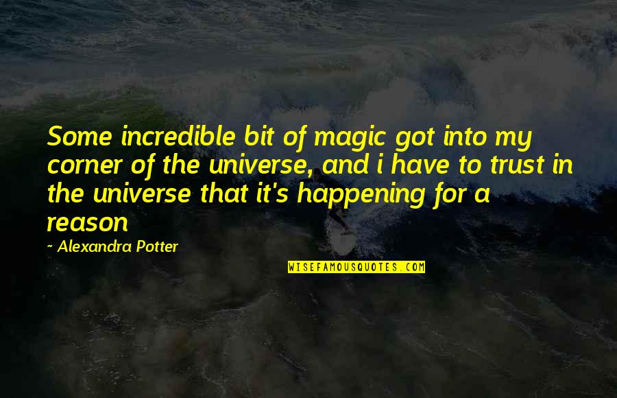 Trust The Universe Quotes By Alexandra Potter: Some incredible bit of magic got into my