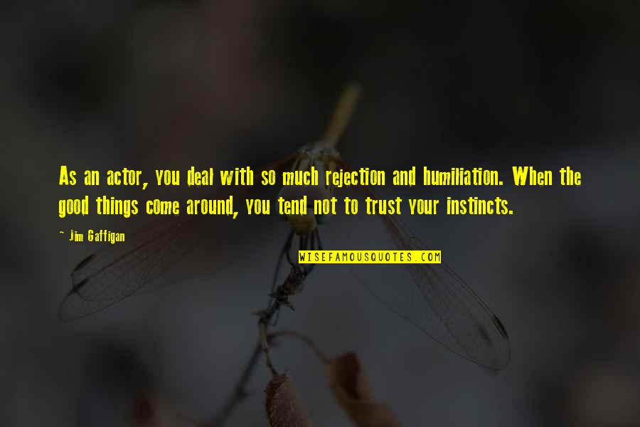 Trust Your Instincts Quotes By Jim Gaffigan: As an actor, you deal with so much