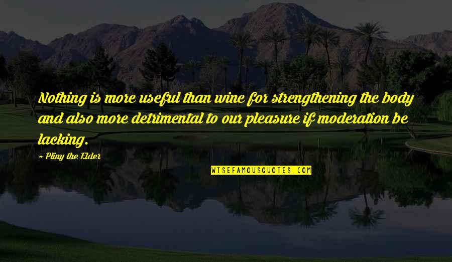 Trust Yourself Inspirational Quotes By Pliny The Elder: Nothing is more useful than wine for strengthening
