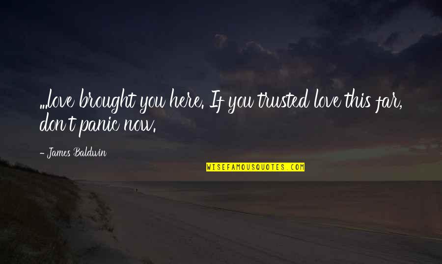 Trusted You Quotes By James Baldwin: ...love brought you here. If you trusted love