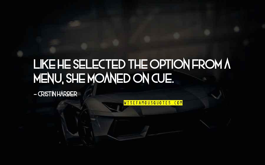 Trusting Again After Betrayal Quotes By Cristin Harber: like he selected the option from a menu,