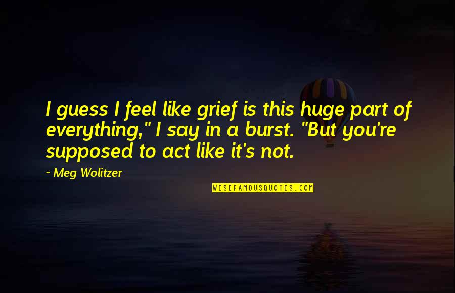 Trustworthiness For Kids Quotes By Meg Wolitzer: I guess I feel like grief is this