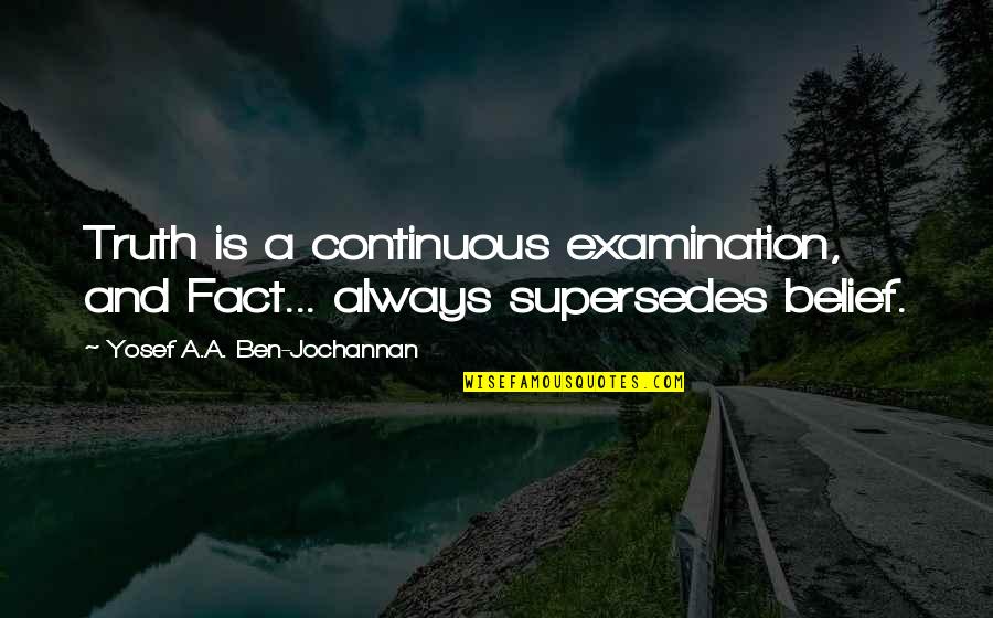 Truth And Facts Quotes By Yosef A.A. Ben-Jochannan: Truth is a continuous examination, and Fact... always
