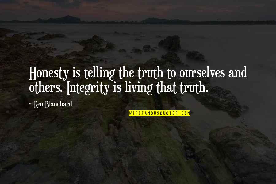 Truth And Integrity Quotes By Ken Blanchard: Honesty is telling the truth to ourselves and Truth And Integrity Quotes By Ken Blanchard: Honesty is telling the truth to ourselves and