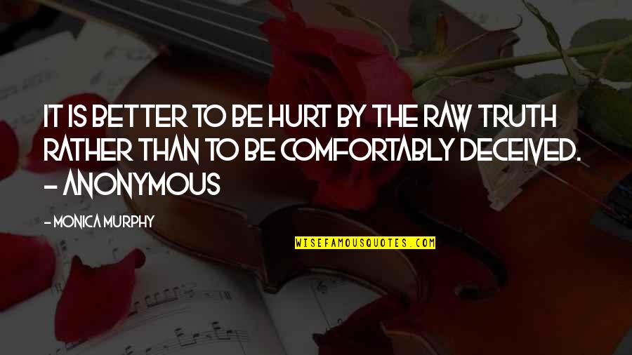 Truth Hurt Quotes By Monica Murphy: It is better to be hurt by the