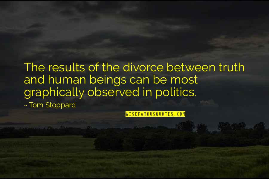 Truth In Politics Quotes By Tom Stoppard: The results of the divorce between truth and