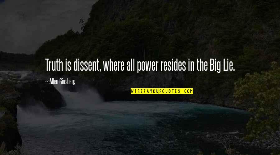 Truth Is Power Quotes By Allen Ginsberg: Truth is dissent, where all power resides in