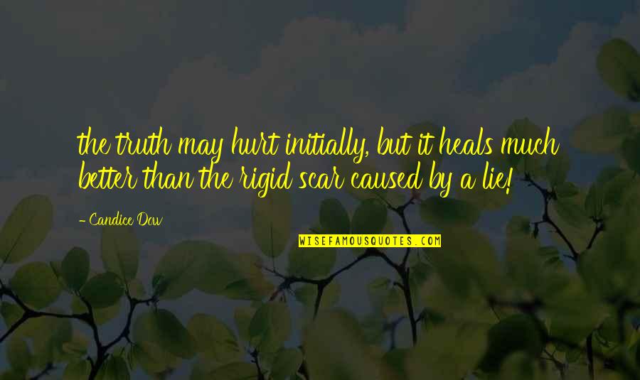 Truth May Hurt Quotes By Candice Dow: the truth may hurt initially, but it heals Truth May Hurt Quotes By Candice Dow: the truth may hurt initially, but it heals