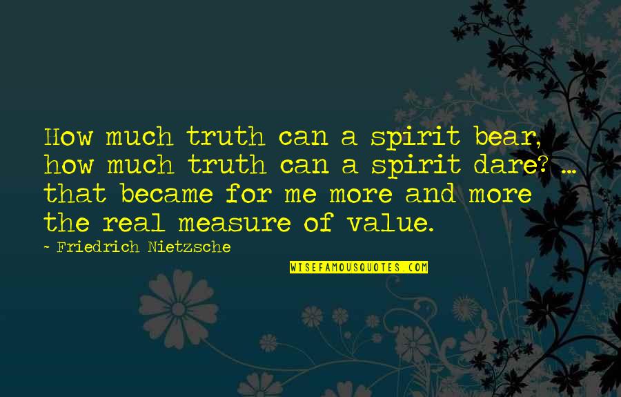 Truth Nietzsche Quotes By Friedrich Nietzsche: How much truth can a spirit bear, how