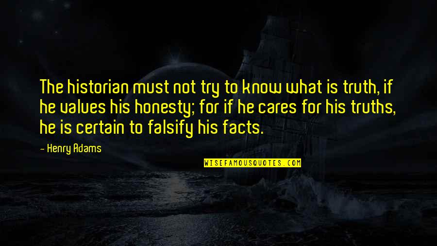 Truth Not Facts Quotes By Henry Adams: The historian must not try to know what