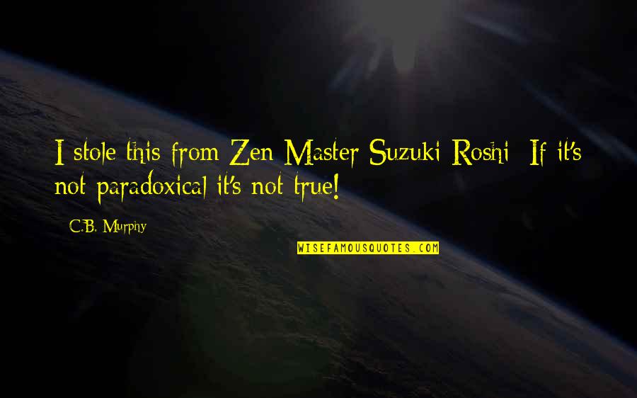 Truth Quotes By C.B. Murphy: I stole this from Zen Master Suzuki Roshi: