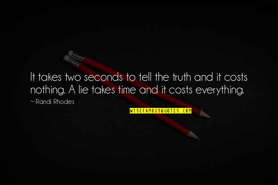 Truth Takes Time Quotes By Randi Rhodes: It takes two seconds to tell the truth Truth Takes Time Quotes By Randi Rhodes: It takes two seconds to tell the truth