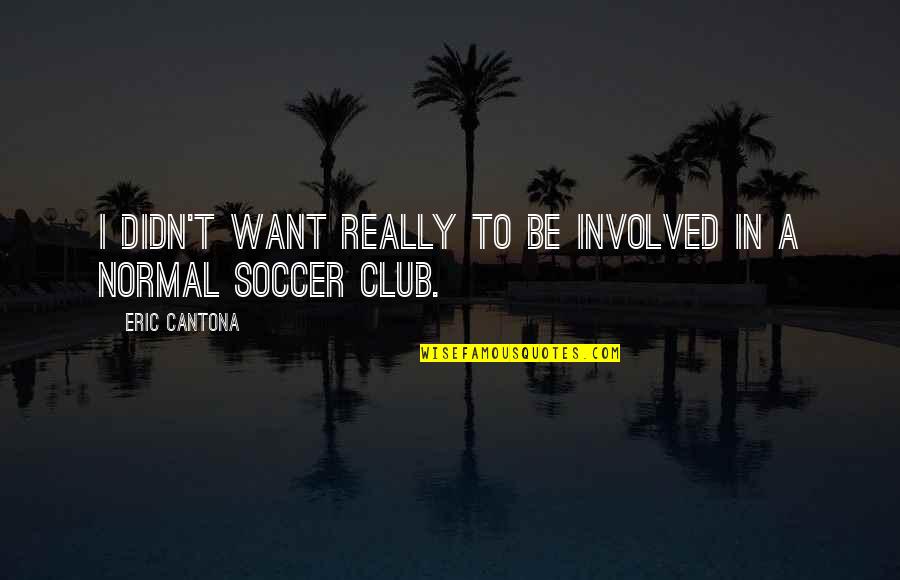 Truth Verily Quotes By Eric Cantona: I didn't want really to be involved in