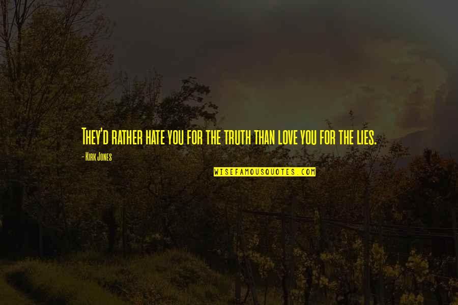 Truth Vs Lies Quotes By Kirk Jones: They'd rather hate you for the truth than