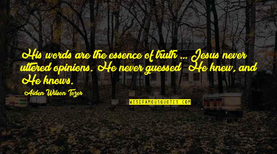 Truth Vs Opinion Quotes By Aiden Wilson Tozer: His words are the essence of truth ...