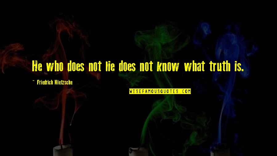 Truth What Is Truth Quotes By Friedrich Nietzsche: He who does not lie does not know