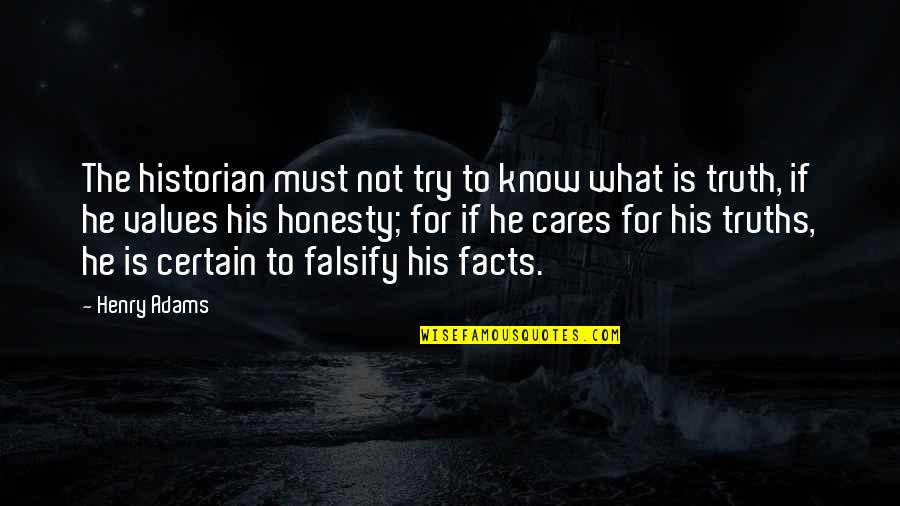 Truths And Facts Quotes By Henry Adams: The historian must not try to know what