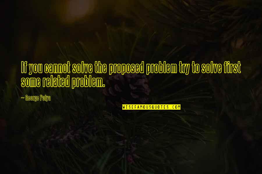 Try Motivational Quotes By George Polya: If you cannot solve the proposed problem try