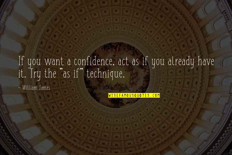 Try Motivational Quotes By William James: If you want a confidence, act as if