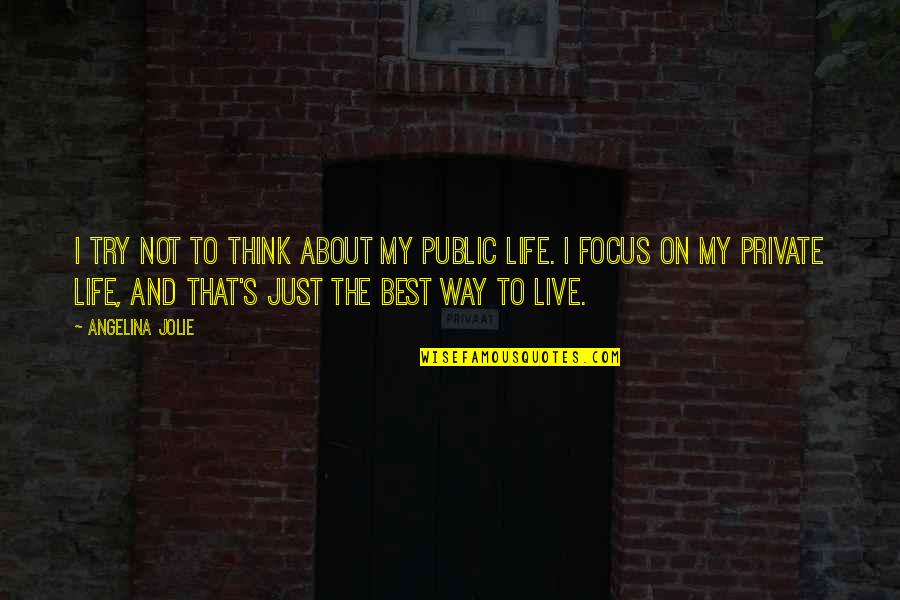 Try My Best Quotes By Angelina Jolie: I try not to think about my public