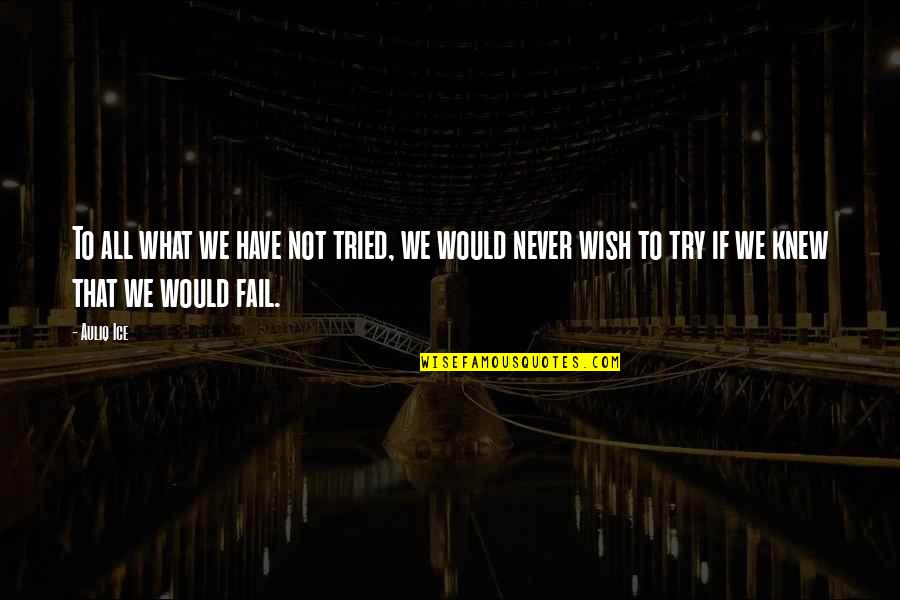 Try Quotes Quotes By Auliq Ice: To all what we have not tried, we Try Quotes Quotes By Auliq Ice: To all what we have not tried, we