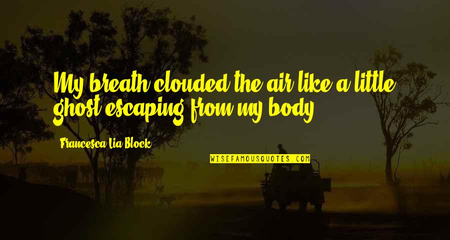 Trya Quotes By Francesca Lia Block: My breath clouded the air like a little