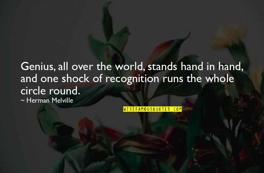 Trygstad 872 Quotes By Herman Melville: Genius, all over the world, stands hand in