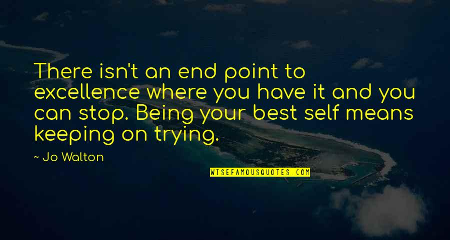 Trying Best You Can Quotes By Jo Walton: There isn't an end point to excellence where