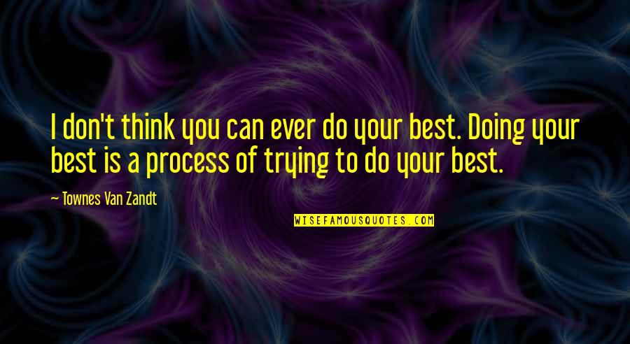 Trying Best You Can Quotes By Townes Van Zandt: I don't think you can ever do your