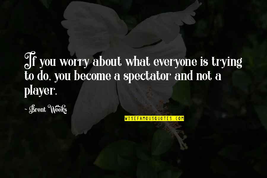 Trying Not To Worry Quotes By Brent Weeks: If you worry about what everyone is trying