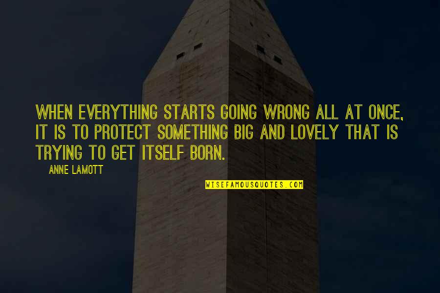 Trying Something Quotes By Anne Lamott: When everything starts going wrong all at once,