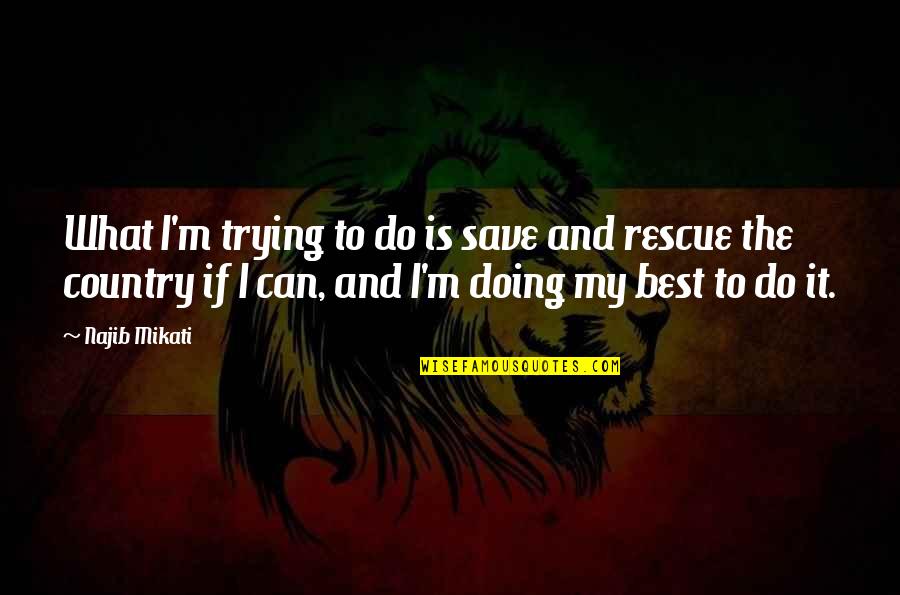 Trying The Best Quotes By Najib Mikati: What I'm trying to do is save and