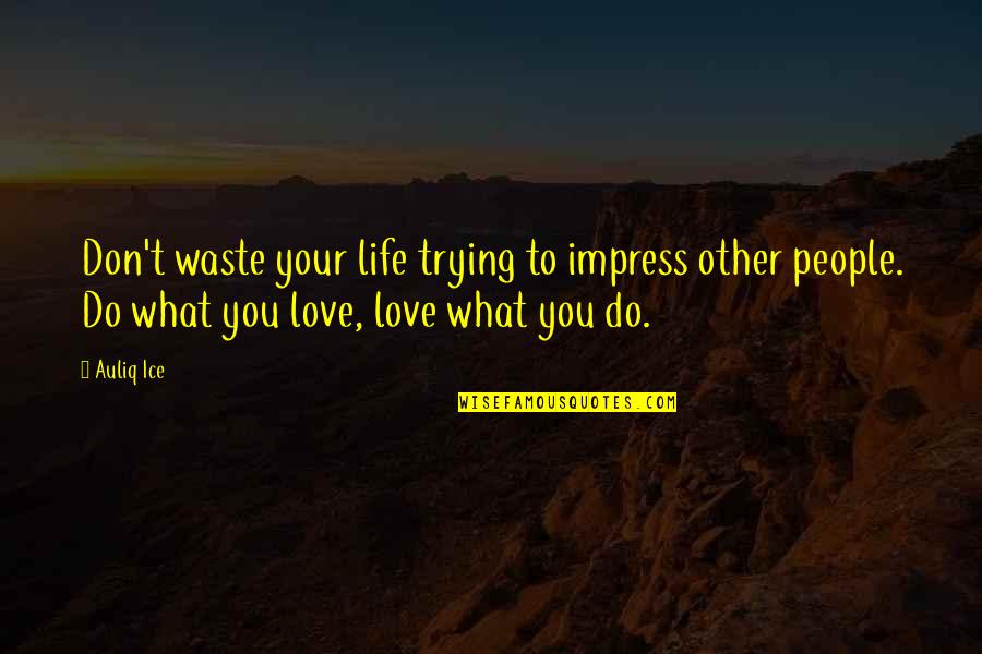 Trying To Impress You Quotes By Auliq Ice: Don't waste your life trying to impress other