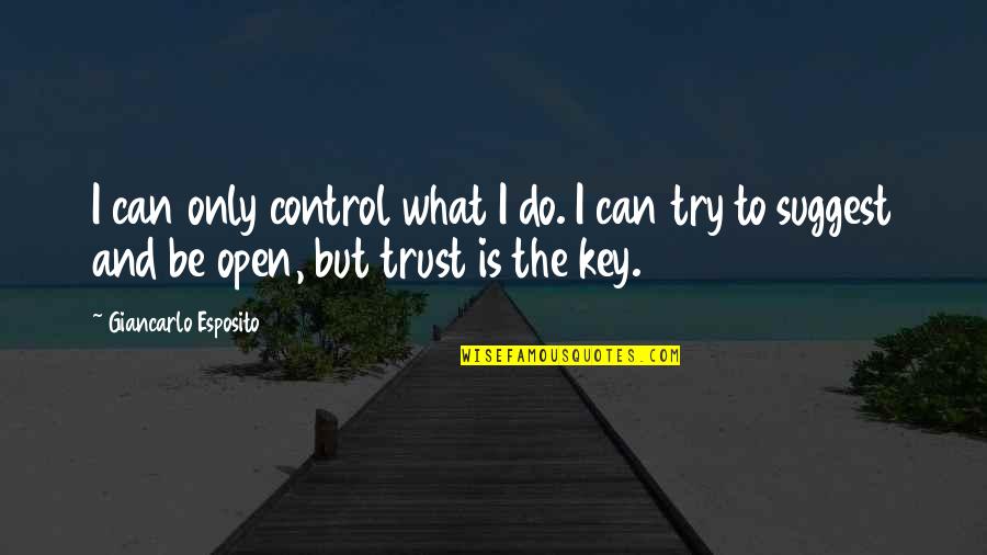 Trying To Open Up Quotes By Giancarlo Esposito: I can only control what I do. I