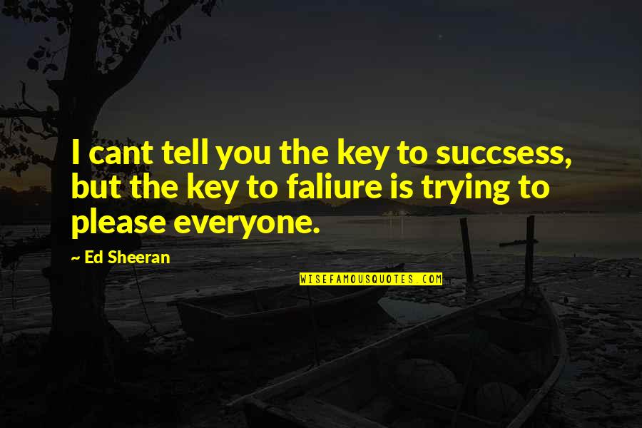 Trying To Please Everyone Quotes By Ed Sheeran: I cant tell you the key to succsess,