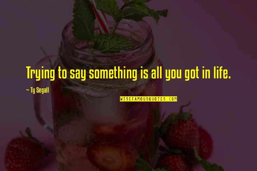 Trying To Say Something Quotes By Ty Segall: Trying to say something is all you got