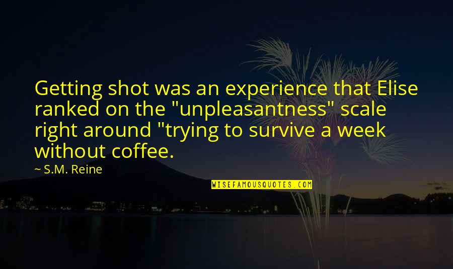 Trying To Survive Quotes By S.M. Reine: Getting shot was an experience that Elise ranked