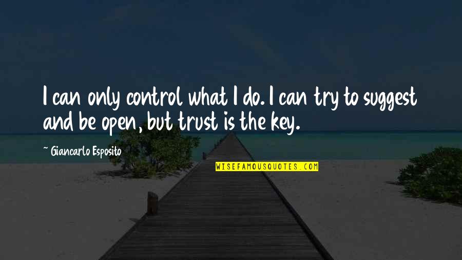 Trying To Trust Quotes By Giancarlo Esposito: I can only control what I do. I