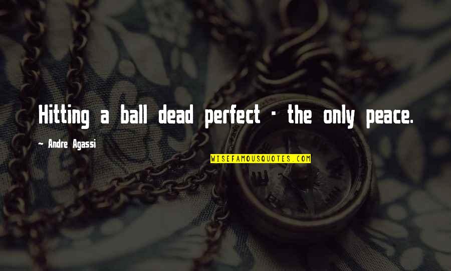 Tsakalidou Eirini Quotes By Andre Agassi: Hitting a ball dead perfect - the only Tsakalidou Eirini Quotes By Andre Agassi: Hitting a ball dead perfect - the only