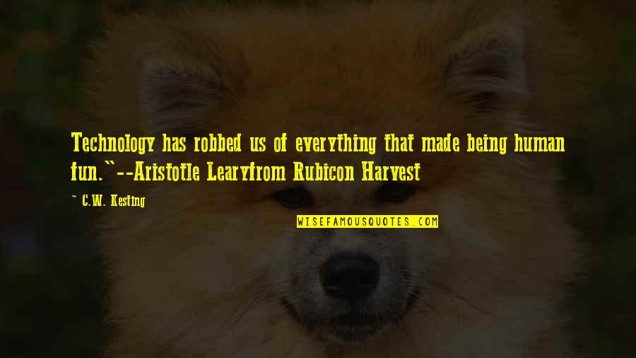 Tsamparouxalaki Quotes By C.W. Kesting: Technology has robbed us of everything that made Tsamparouxalaki Quotes By C.W. Kesting: Technology has robbed us of everything that made