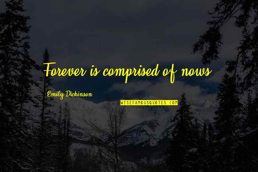 Tsantekidiscars Quotes By Emily Dickinson: Forever is comprised of nows.