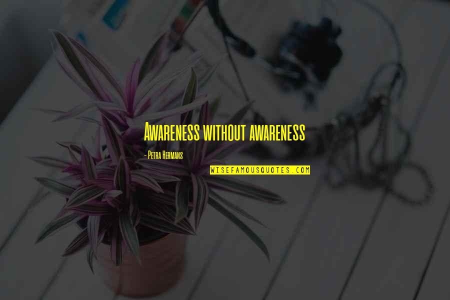 Tschernigov Quotes By Petra Hermans: Awareness without awareness Tschernigov Quotes By Petra Hermans: Awareness without awareness