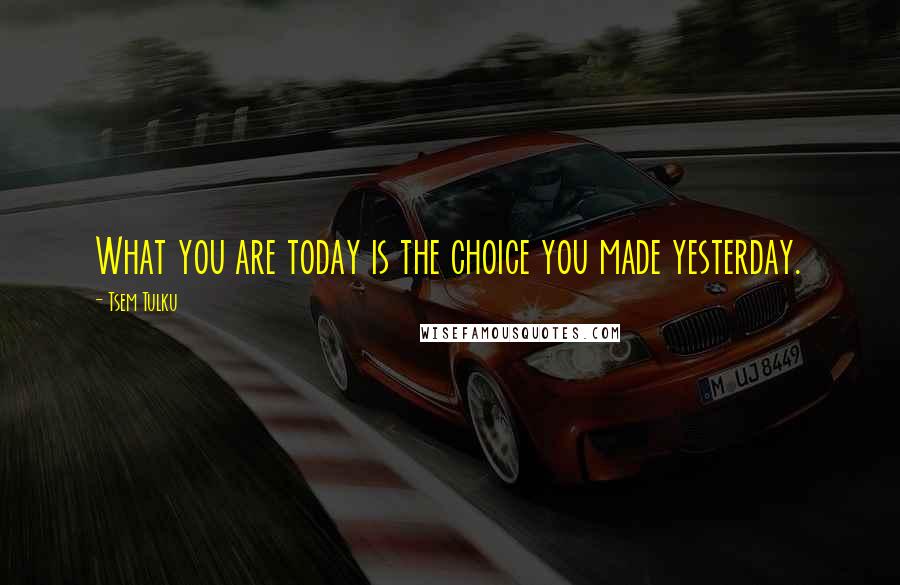 Tsem Tulku quotes: What you are today is the choice you made yesterday.